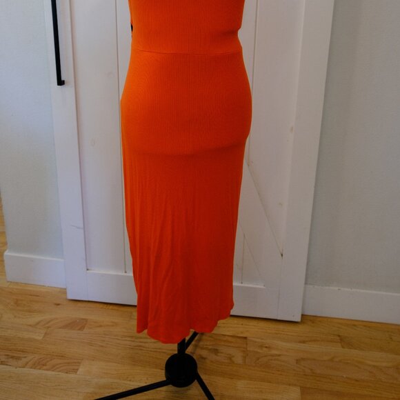 Future Collective for Target, orange ribbed jersey knit midi dress - S - Picture 5 of 5